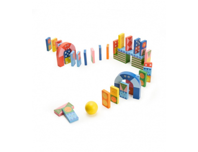 Kikkerland Kidoki Ξύλινο Ντόμινο για Παιδιά Topple Twist Dominoes, 1τμχ