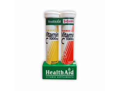 Health Aid Vitamin C 1000mg + Health Aid Vitamin C with Lemon  20+20eff.tabs