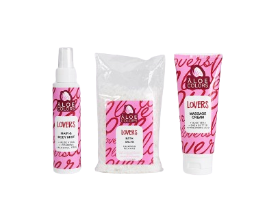 Aloe+Colors Gift Box Lovers,m Πες Το Μ’ένα Κουτί Hair & Body mist 100ml, Ενυδατική Κρέμα Massage 100ml & Άλατα μπάνιου 250gr